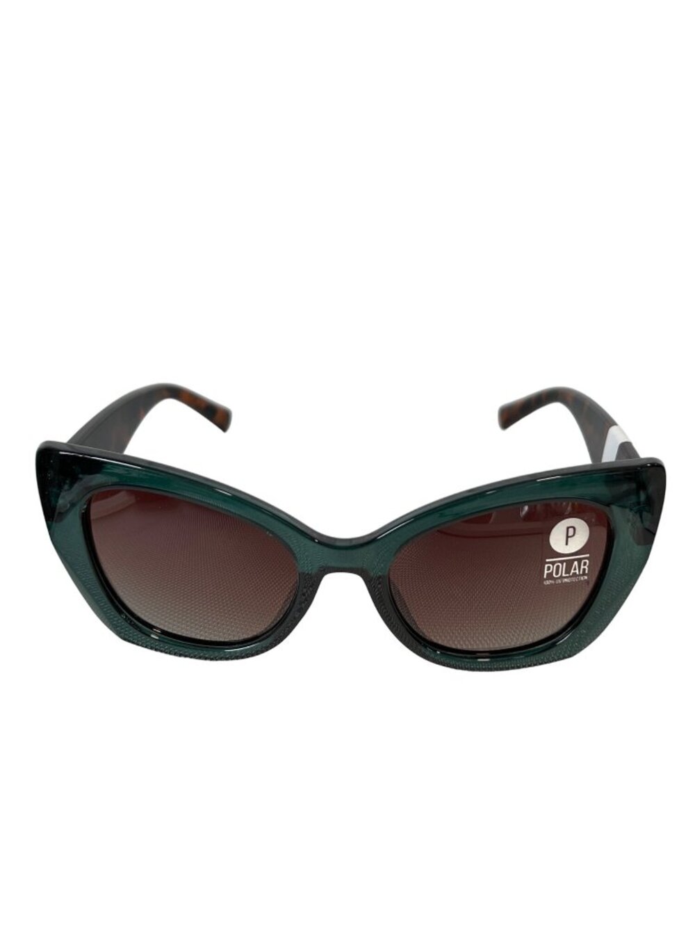 Kreedom Polarized Cat Eye Sunglasses UV Protection Green Tortoise Brown Chic NEW